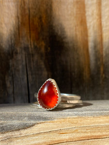 Red garnet stacker ring set - size 8