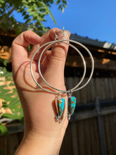 Load image into Gallery viewer, Kingman Turquoise Fang Dangle Hoops