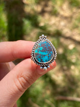 Load image into Gallery viewer, Dainty Turquoise Mountain Ring—size 4.5
