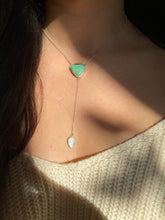 Load image into Gallery viewer, King&#39;s Manassa Turquoise with Moonstone Lariat Necklace