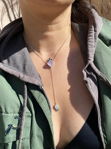 Amethyst Kite with Moonstone Lariat Necklace (A)