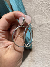 Load image into Gallery viewer, Mini Rose Quartz Post Hoops