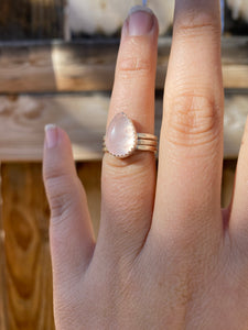 Rose quartz stacker ring set - size 5.5