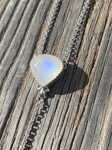 Moonstone with Mexican Jelly Opal Lariat Necklace