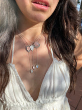 Load image into Gallery viewer, Smooth Moonstone Pear with Rose Quartz Lariat Necklace