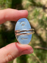 Load image into Gallery viewer, Freeform Kingman Turquoise Ring—size 8.5