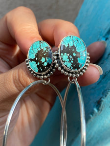 Cloud Mountain Turquoise Post Hoops