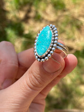 Load image into Gallery viewer, Whitewater Turquoise Marquis Ring—size 9