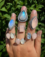 Load image into Gallery viewer, Fused Rose Quartz and Rosecut Moonstone Double Ring—size 9.5