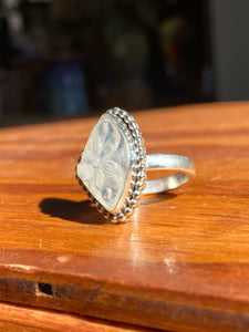 Carved Free-form Moonstone Ring—size 6