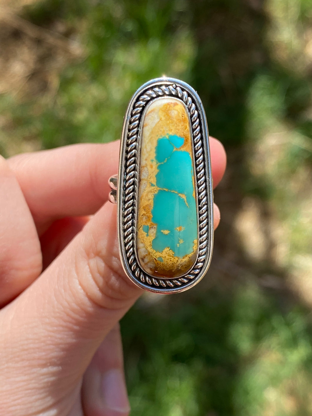 Glowy Green Royston Turquoise Ring—size 7