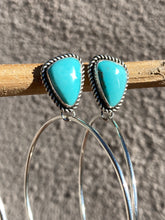 Load image into Gallery viewer, Light Blue Campitos Turquoise Post Hoops