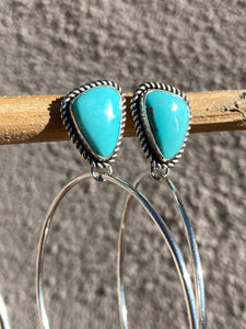 Light Blue Campitos Turquoise Post Hoops