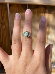 Saguaro variscite stacker ring set - size 7.5