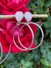 Load image into Gallery viewer, Mini Rose Quartz Post Hoops