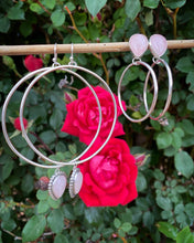Load image into Gallery viewer, Mini Rose Quartz Post Hoops