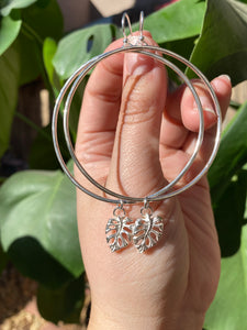 Smooth and Shiny Monstera Hoops