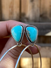 Load image into Gallery viewer, Light Blue Campitos Turquoise Post Hoops