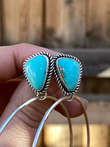 Light Blue Campitos Turquoise Post Hoops