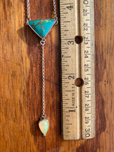 Load image into Gallery viewer, Kingman Turquiose with Opal Lariat Necklace