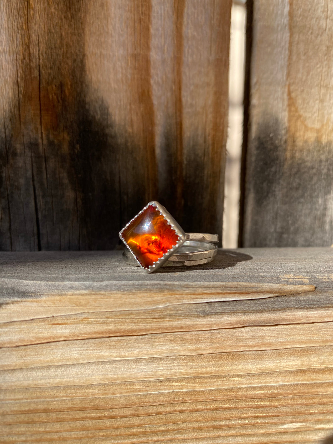 Baltic amber stacker ring set - size 9