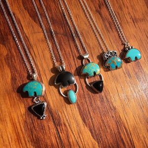 Osito Necklace #3 - Black onyx with Campitos turquoise