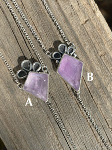Amethyst Kite with Moonstone Lariat Necklace (A)