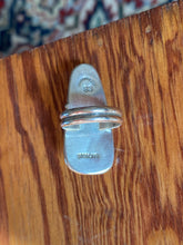 Load image into Gallery viewer, Bright Blue Kingman Turquoise Talon Ring—size 8