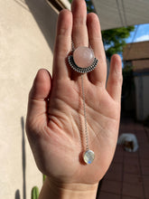 Load image into Gallery viewer, Round Rose Quartz with Rosecut Moonstone Lariat