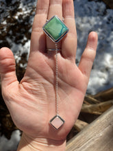 Load image into Gallery viewer, Hubei turquoise with Rose Quartz Lariat Necklace