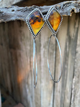 Load image into Gallery viewer, Mexican amber diamond post hoops