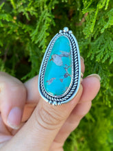 Load image into Gallery viewer, Turquoise Mountain with Quartz Inclusions Statement Ring — size 6