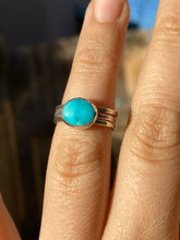 Load image into Gallery viewer, Whitewater Turquoise Stacker Ring Set - size 5