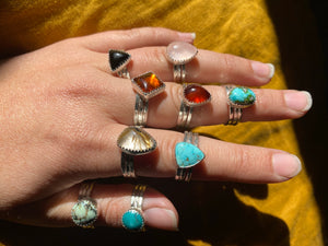 Red garnet stacker ring set - size 8