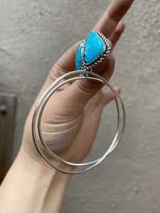 Nacozari Turquoise Triangle Post Hoops