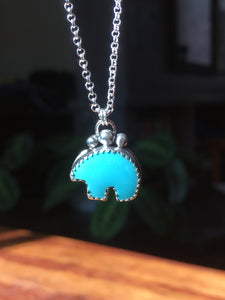 Osito Necklace #2 - Bright blue turquoise