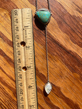 Load image into Gallery viewer, King&#39;s Manassa Turquoise with Moonstone Lariat Necklace