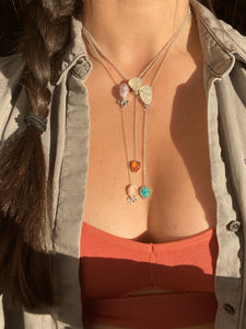 Mexican Opal with Rose Quartz Lariat Necklace