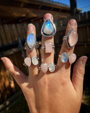 Load image into Gallery viewer, Beaded Moonstone Marquis Ring—size 10.5