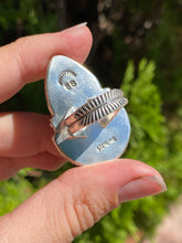 Load image into Gallery viewer, Moonstone with Turquoise Crescent Statement Ring — size 8
