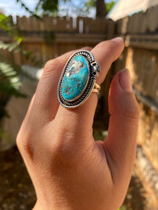 Old Stock Kingman Turquoise Scorpion Ring — size 6 3/4