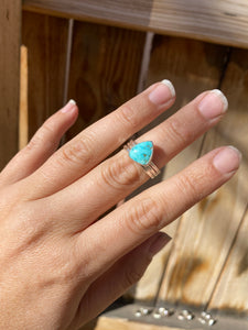 Blueberry turquoise stacker ring set - size 7