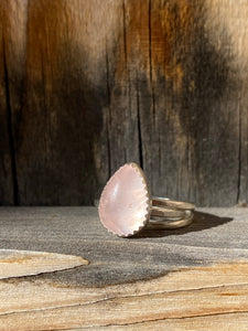 Rose quartz stacker ring set - size 5.5