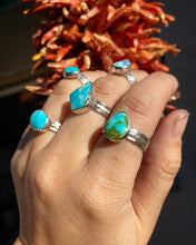 Load image into Gallery viewer, Blueberry Turquoise Stacker Ring Set - size 9