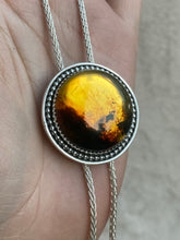 Load image into Gallery viewer, Round Mexican Amber Chain Bolo Necklace