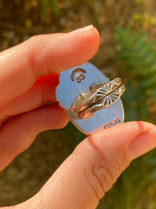 Old Stock Kingman Turquoise Scorpion Ring — size 6 3/4