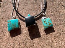 Load image into Gallery viewer, Black Onyx with White Water Turquoise New Mexico Statement Necklace