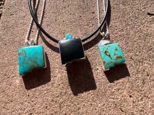 Black Onyx with White Water Turquoise New Mexico Statement Necklace
