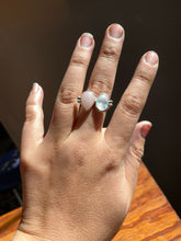 Load image into Gallery viewer, Fused Rose Quartz and Rosecut Moonstone Double Ring—size 9.5