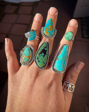Load image into Gallery viewer, Kingman Turquoise with Gold Matrix Ring - size 6.5